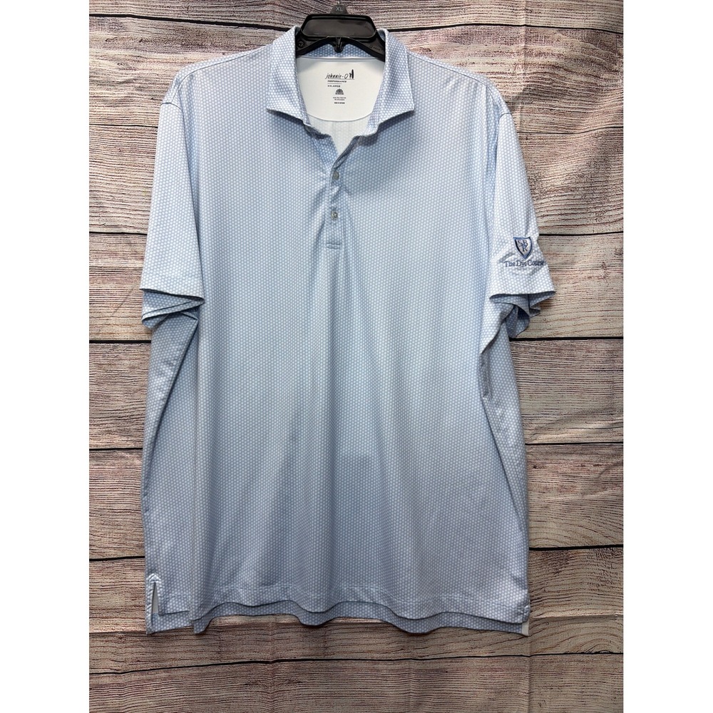 Johnnie-O Mens XXL Performance Polo Shirt Blue Honeycomb The Dye Course Golf